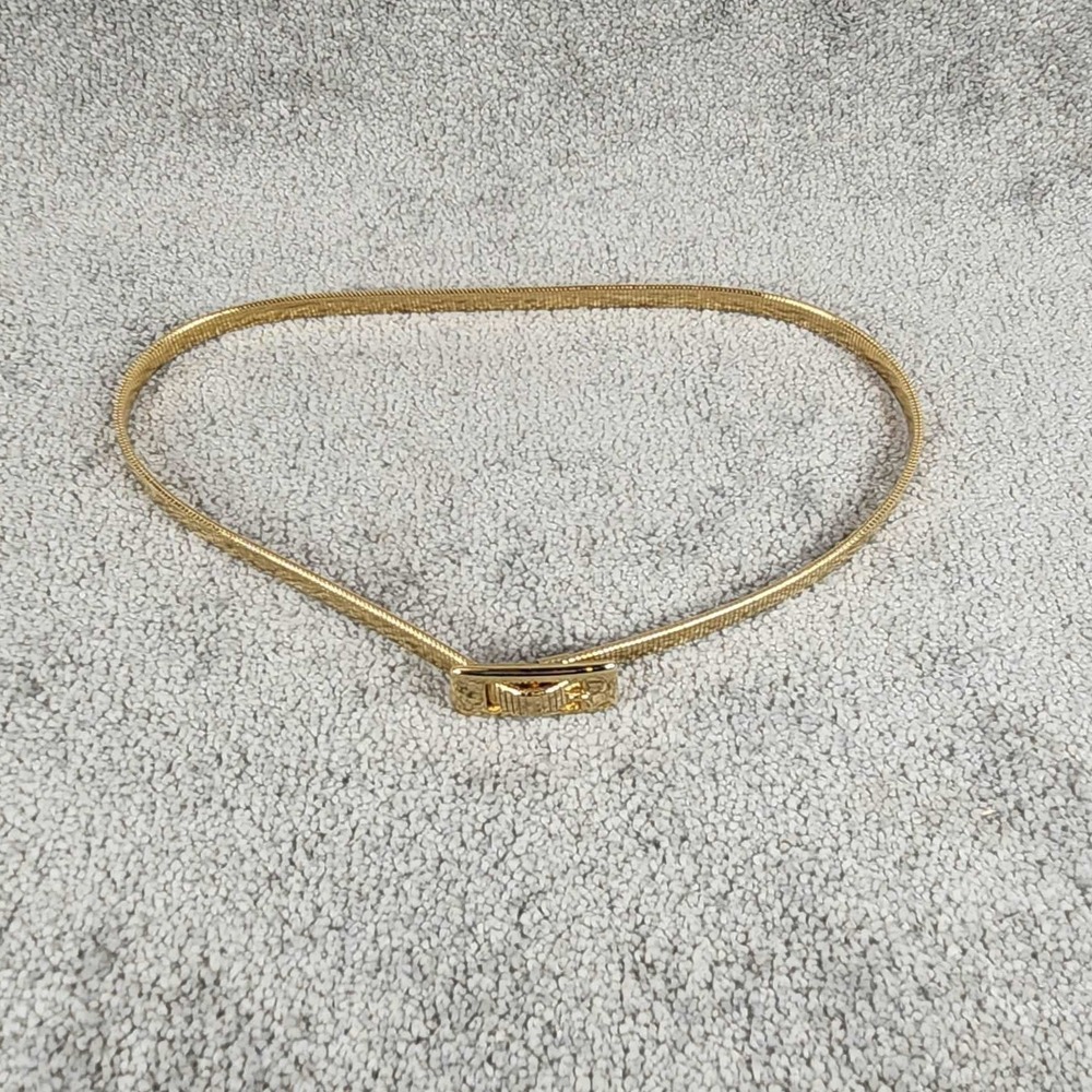 Snake Chain Choker Necklace Gold Tone Buckle Clasp Womens Jewelry